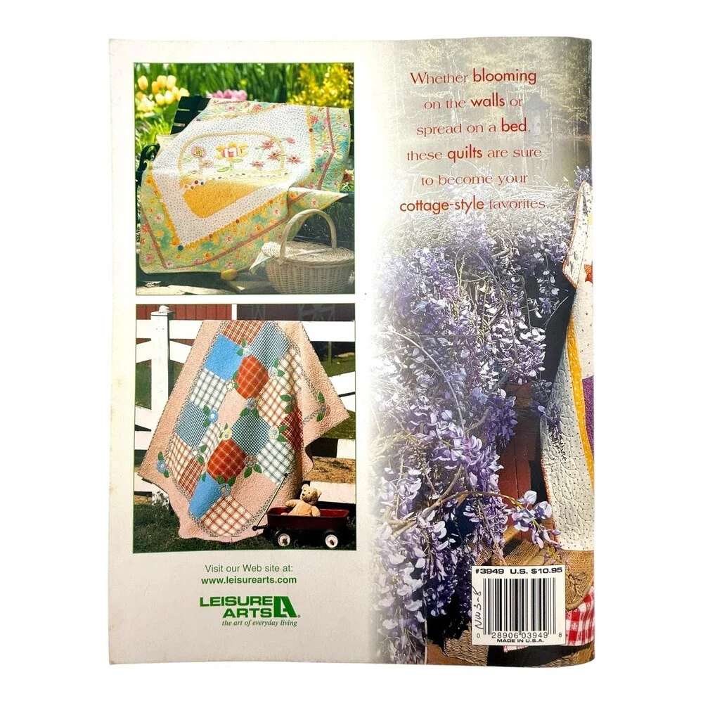 VTG 2005 Leisure Arts Craft Booklet FLOWER PATCH QUILTS Laurie Bird #3949 Floral